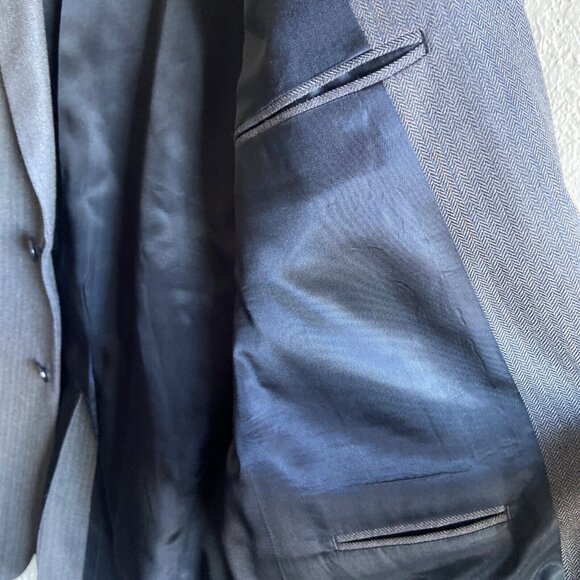 Joseph Feiss Men's Sport Coat Gray 42 R Blazer Two Button 100% Wool Executive - Picture 10 of 16